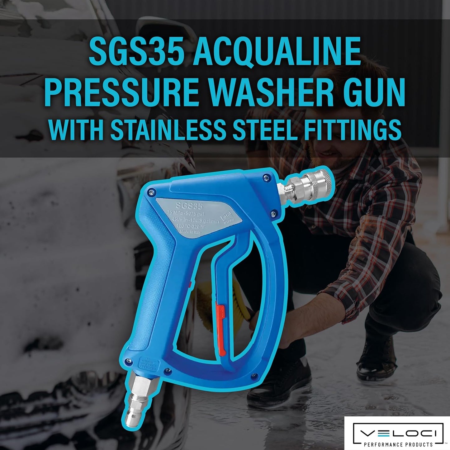 Acqualine SGS35 Pressure Washer Gun with Stainless Steel, 4000 PSI