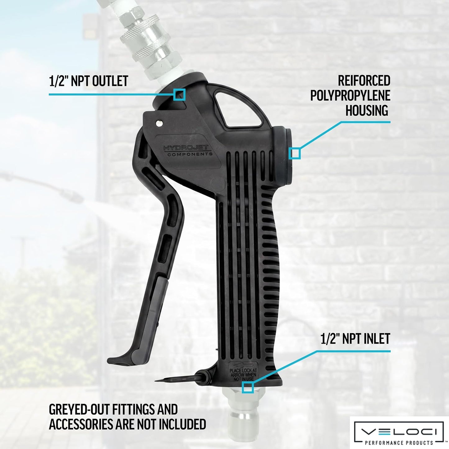 Veloci Performance HydroJet Soft Wash System Low Pressure Trigger Gun