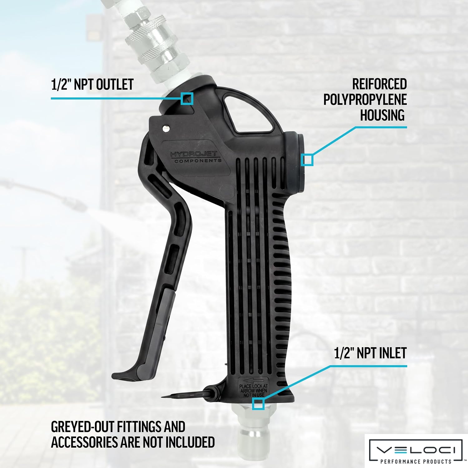 Veloci Performance HydroJet Soft Wash System Low Pressure Trigger Gun