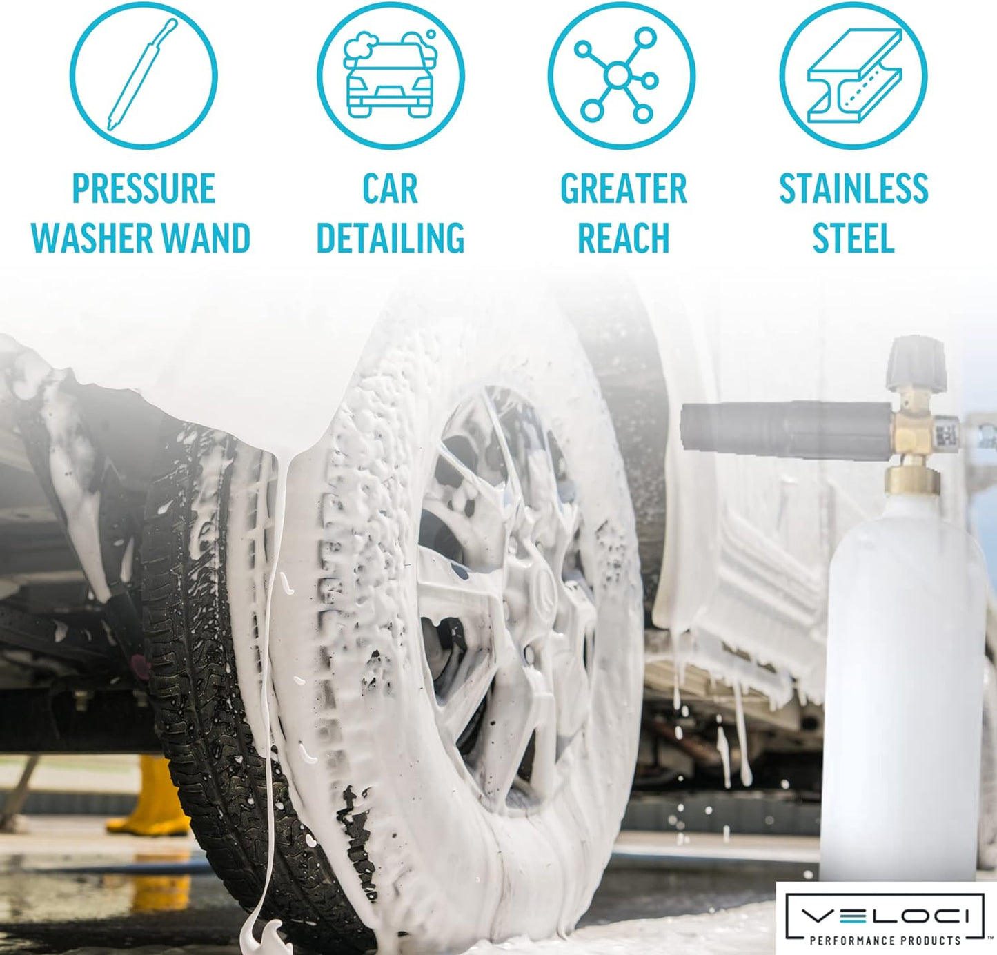 Acqualine Pressure Washer Extension Wand Kit 20" Bent Foam Lance