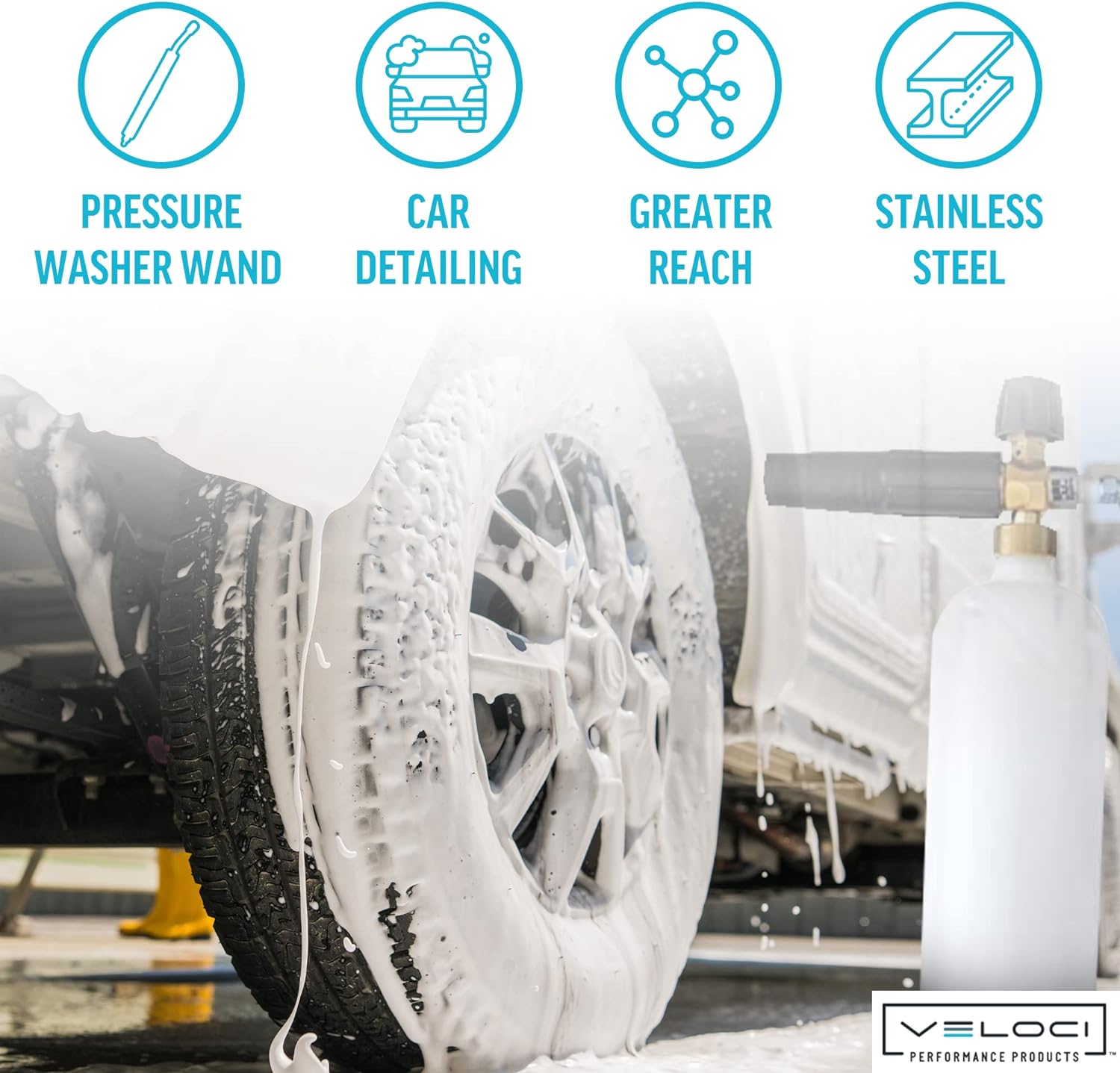 Acqualine Pressure Washer Extension Wand Kit 20" Bent Foam Lance