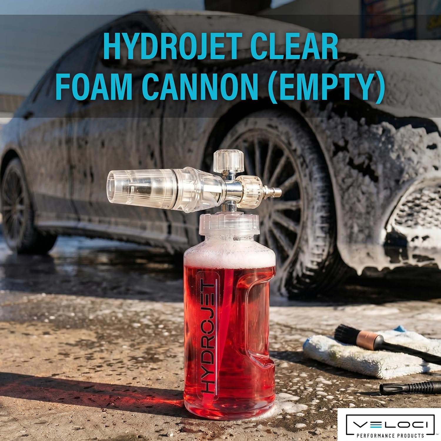Veloci Performance Clear Foam Cannon with Bottle for Pressure Washer