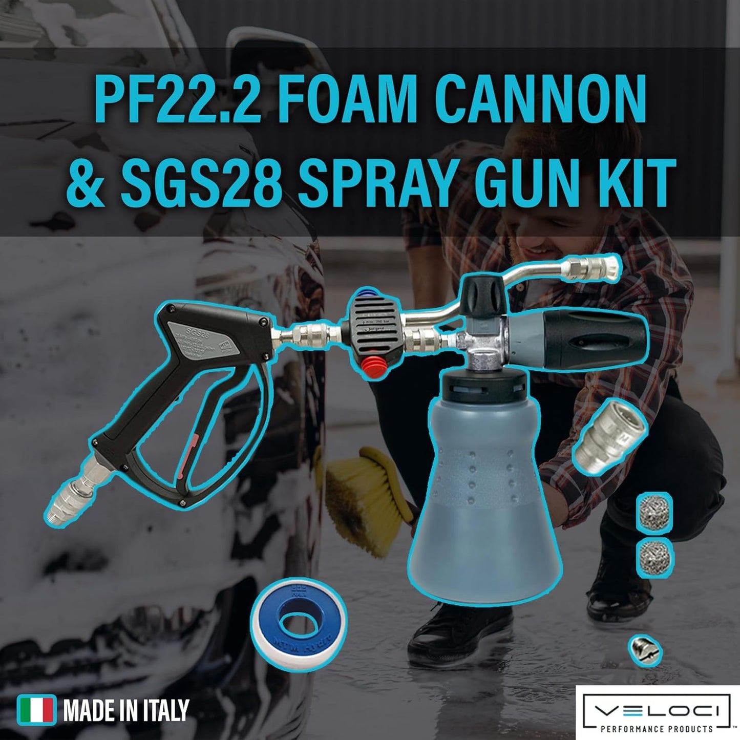 Hydro PF22 Wide Mouth Foam Cannon Kit for Pressure Washer, SGS28