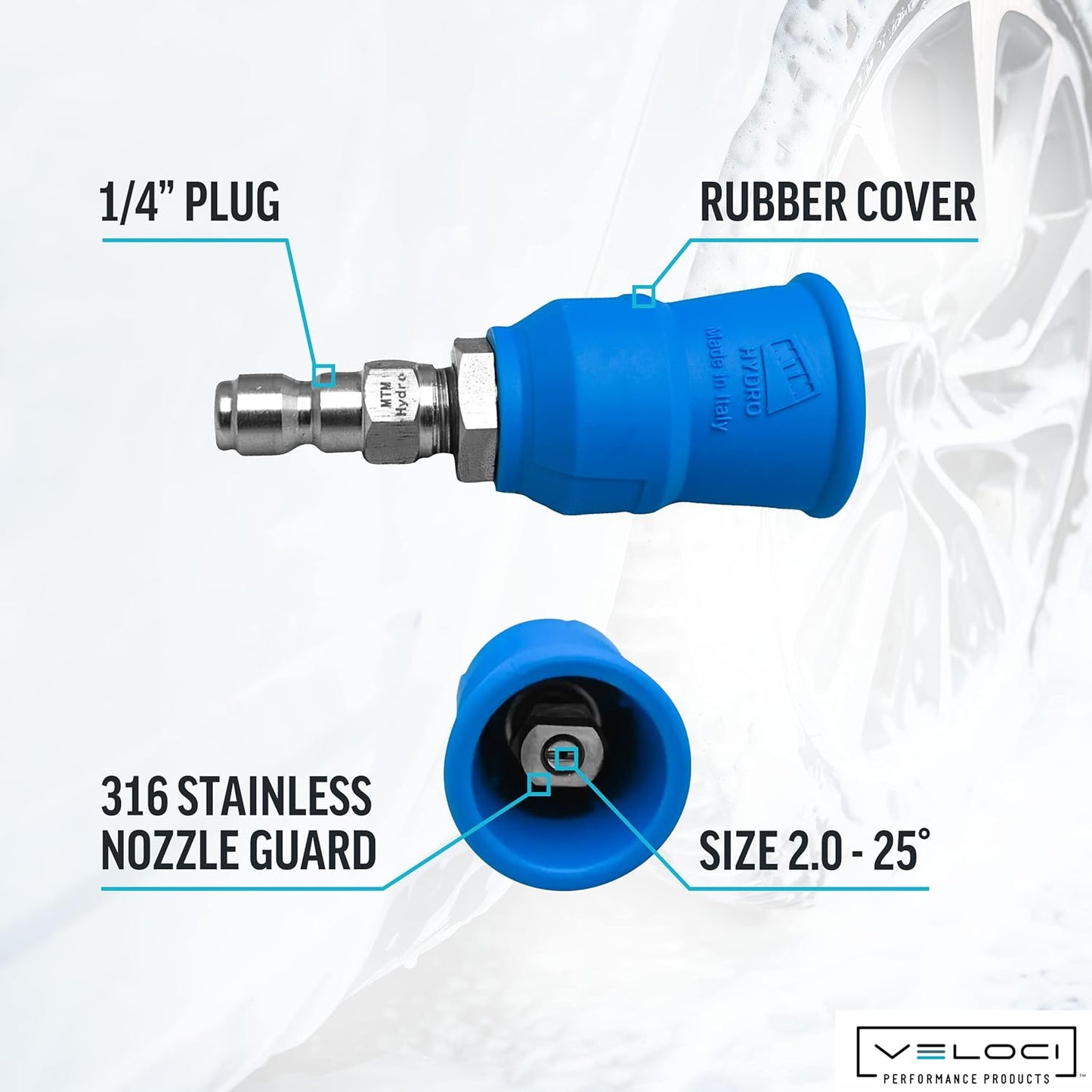 Acqualine Pressure Washer Nozzle Guard with 1/4”, 25 Degrees 2.0
