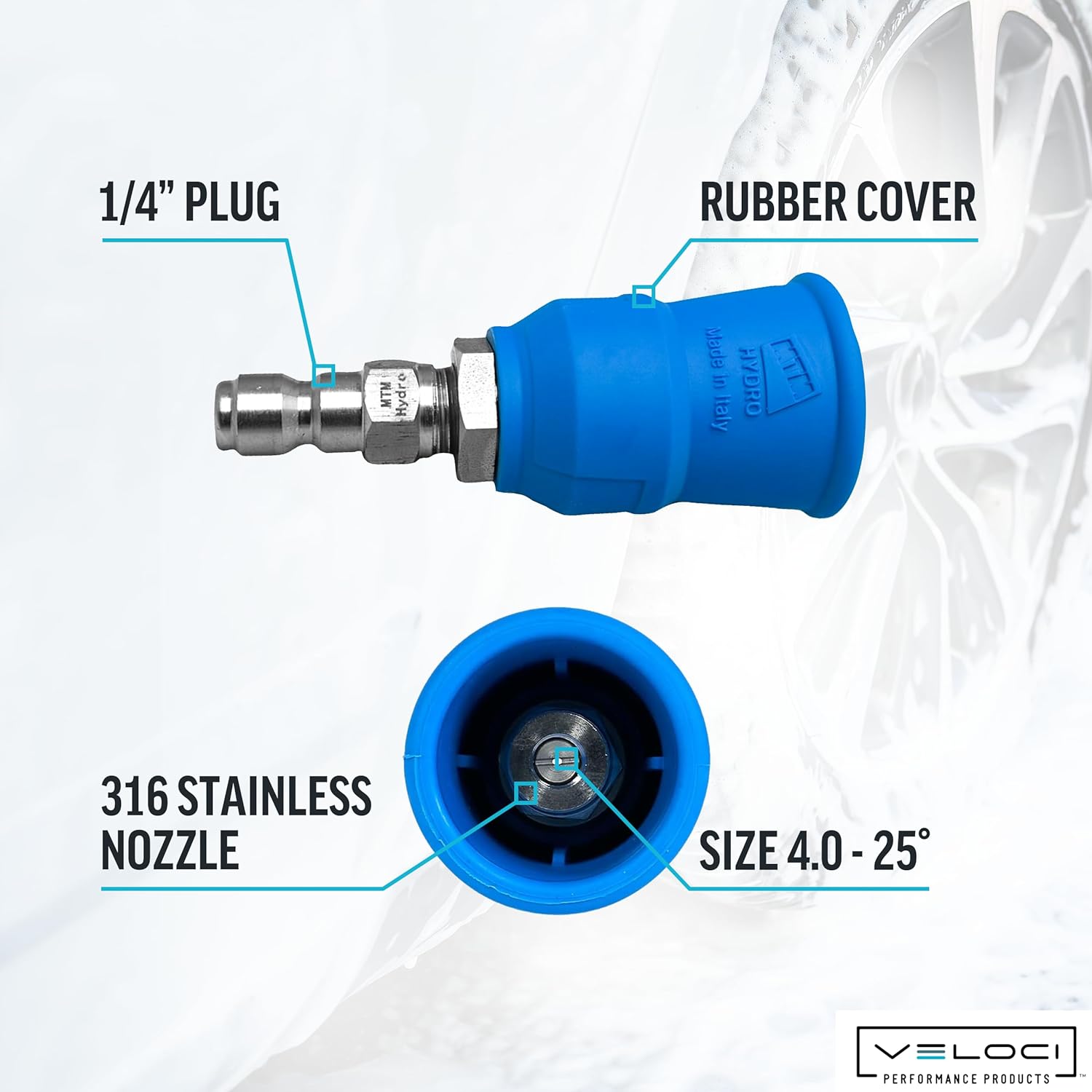 Acqualine Pressure Washer Nozzle Guard with 1/4” Plug, 25 Degrees 4.0