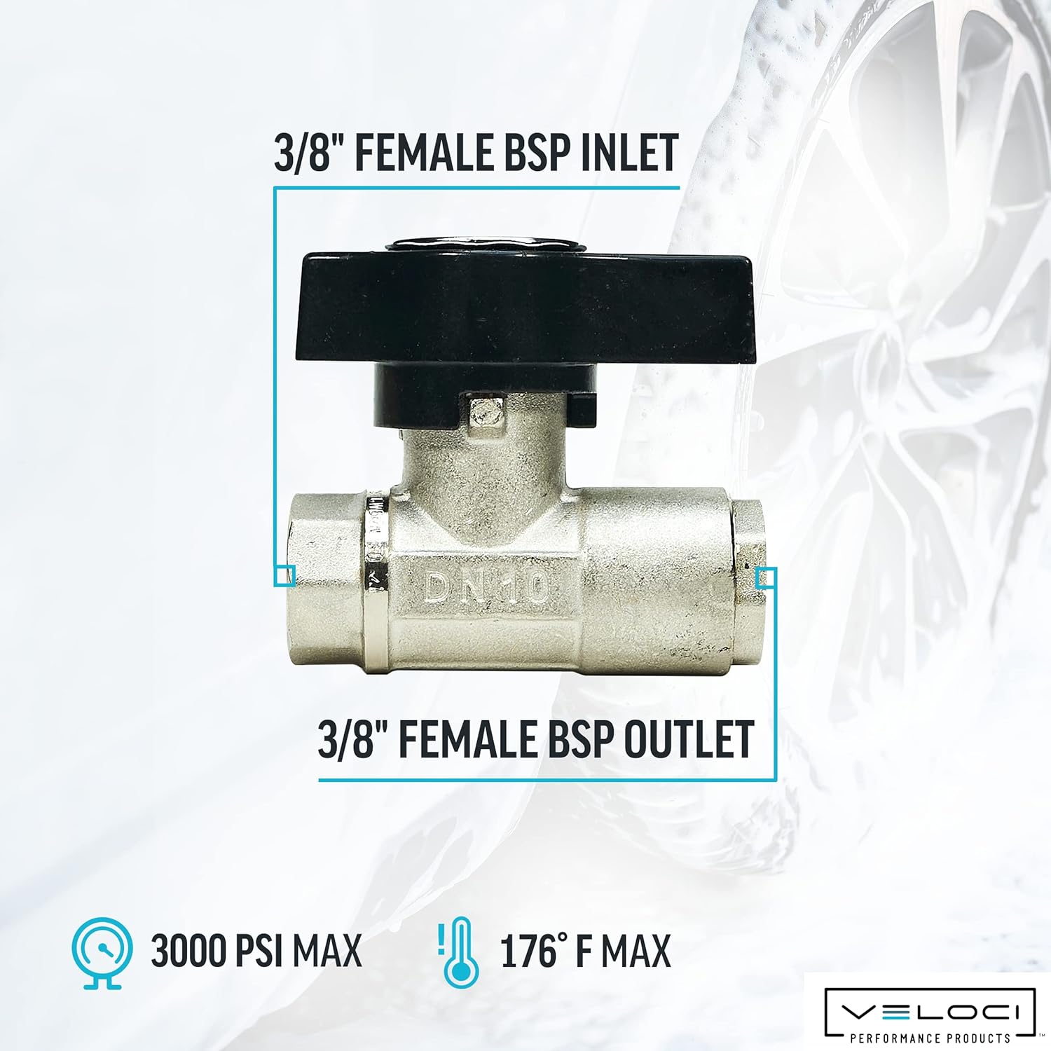 Original, Italian Made, DN10 Ball Valve for Pressure Washing