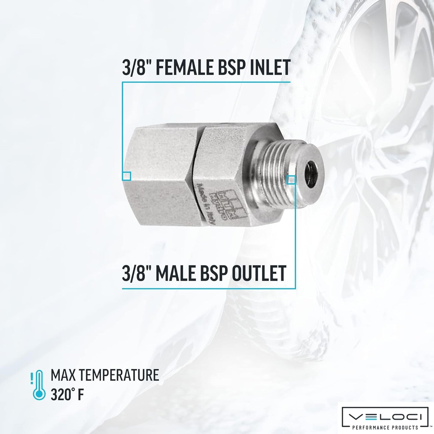 Swivel Adapter Stainless Steel High Pressure Washer Fittings, 3/8”