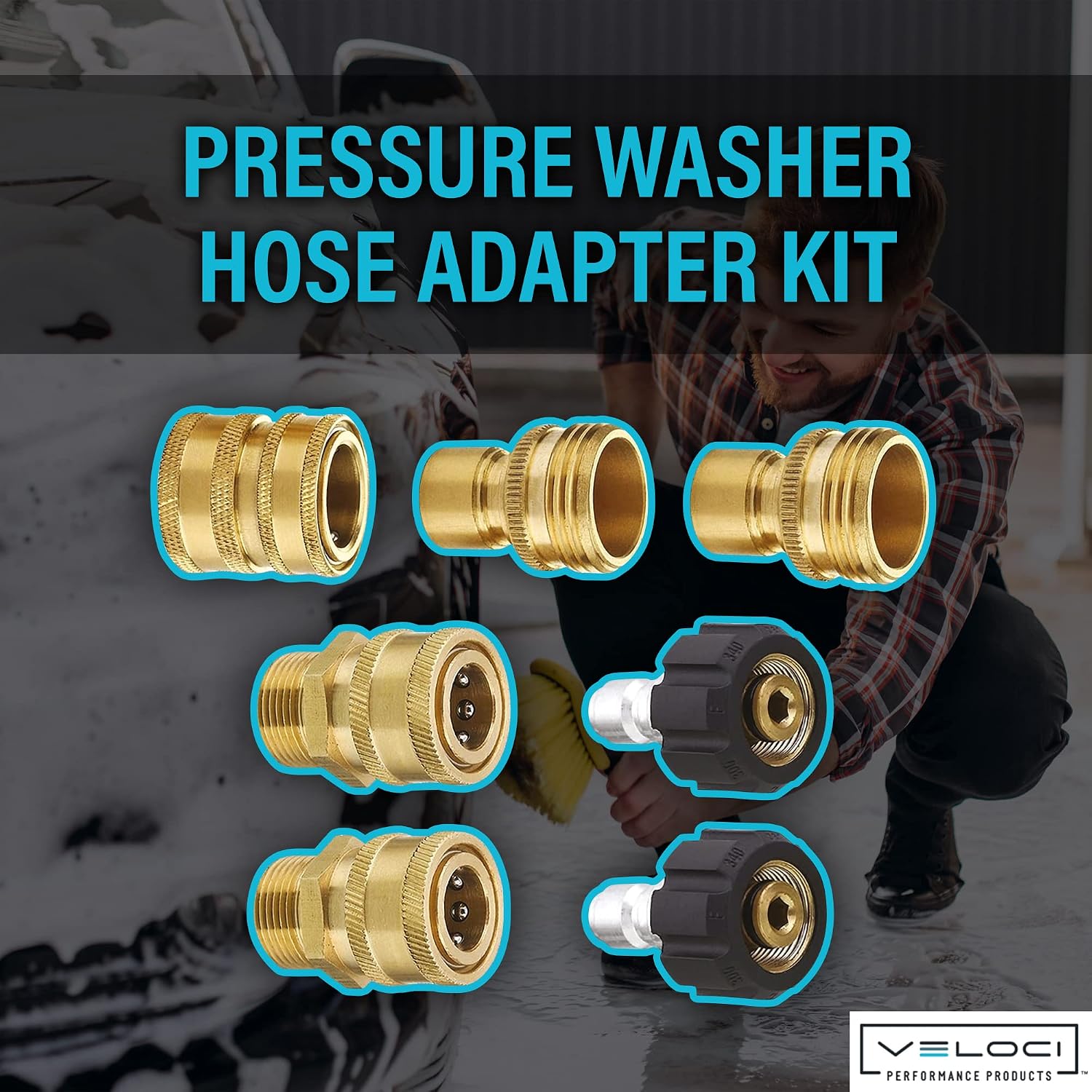 MTM Hydro Pressure Washer 7-Piece Hose Adapter Kit - for Foam Cannons and Hoses