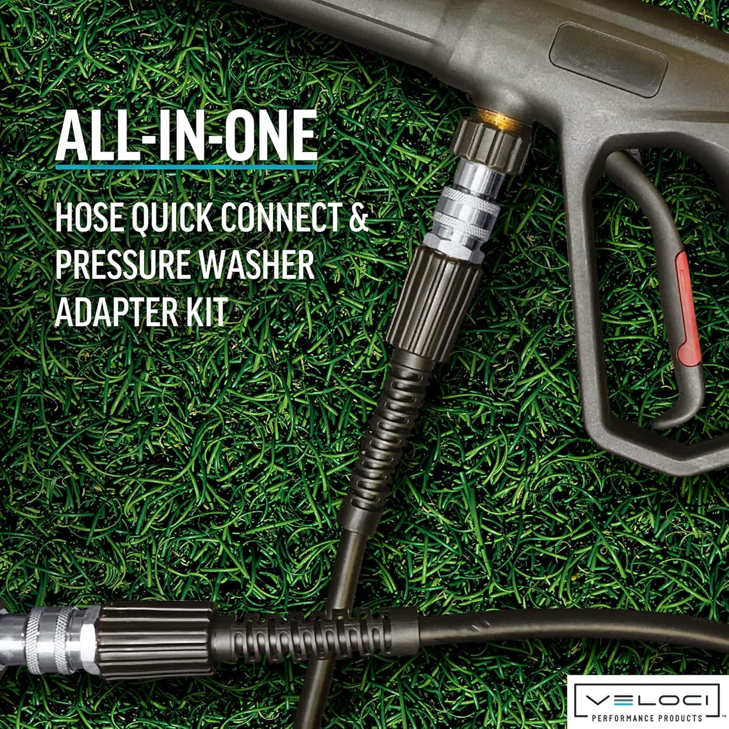 Stainless Steel Pressure Washer 7-pc Hose Adapter Kit for Foam Cannons