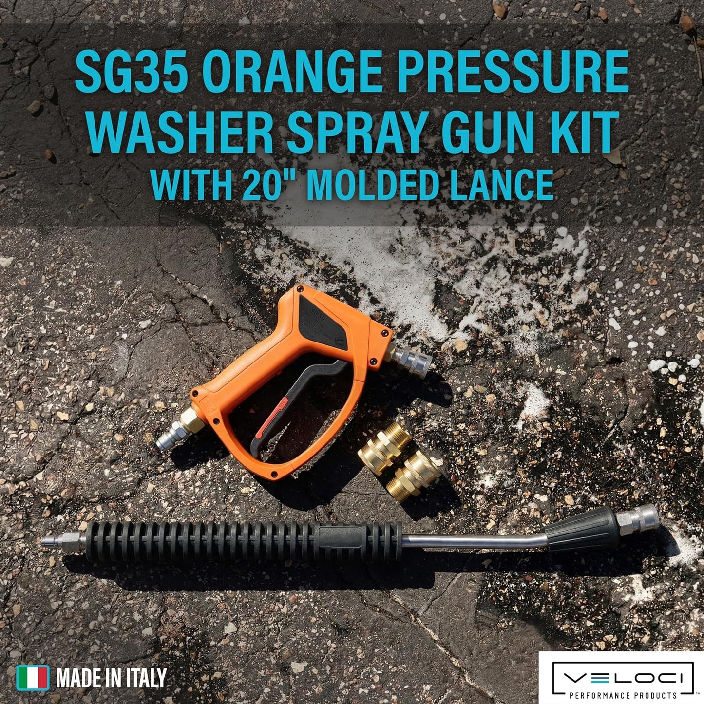 MTM Hydro SG35 Orange Pressure Washer Spray Gun Kit -20" Lance, Commercial-Grade