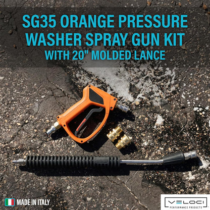 MTM Hydro SG35 Orange Pressure Washer Spray Gun Kit -20" Lance, Commercial-Grade