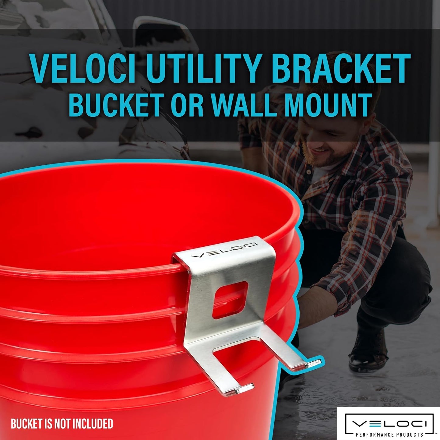Veloci Performance Utility Bracket, Foam Cannon Bottle Holder - Bucket or Wall