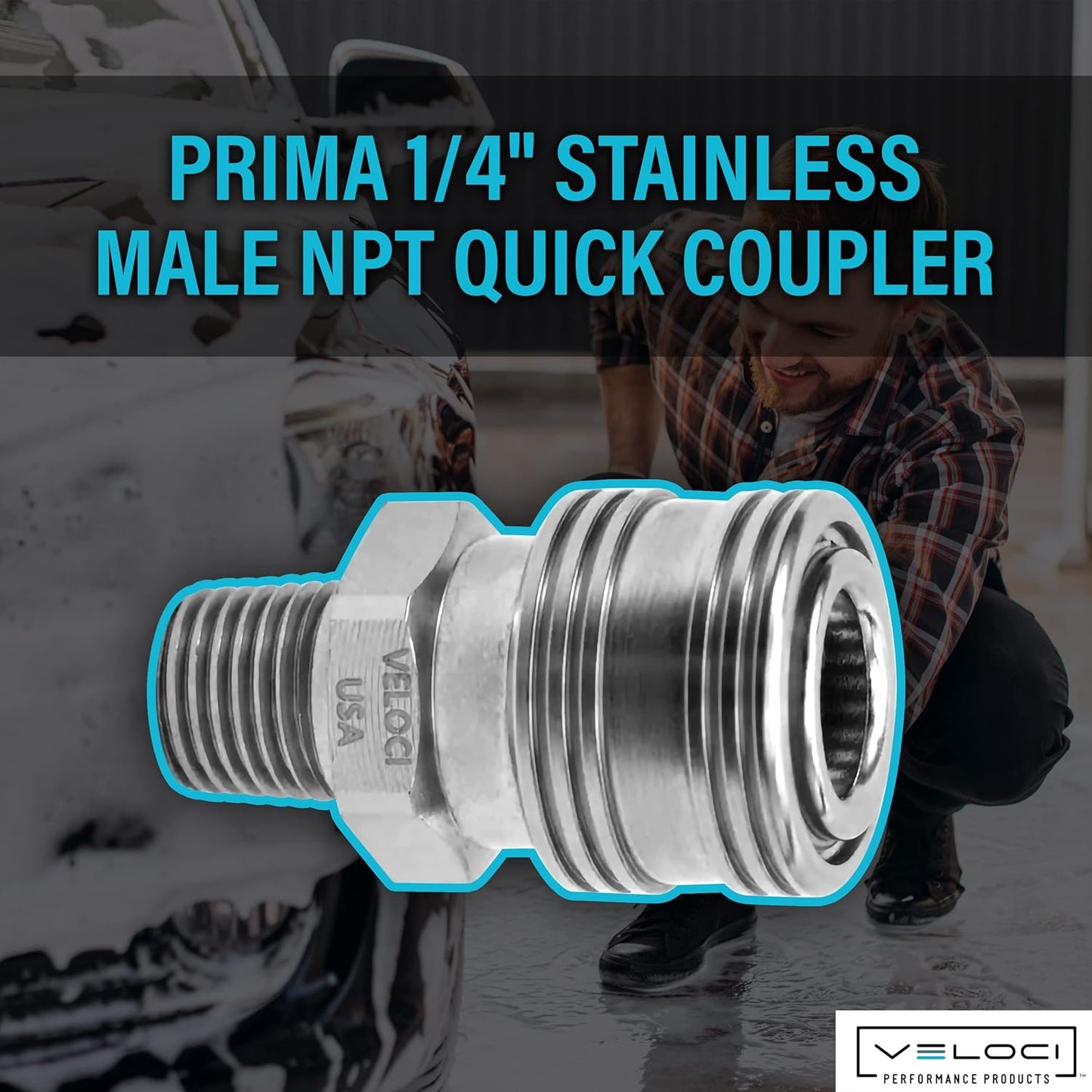 Prima 1/4" Stainless Steel Male NPT for Pressure Washer Attachments