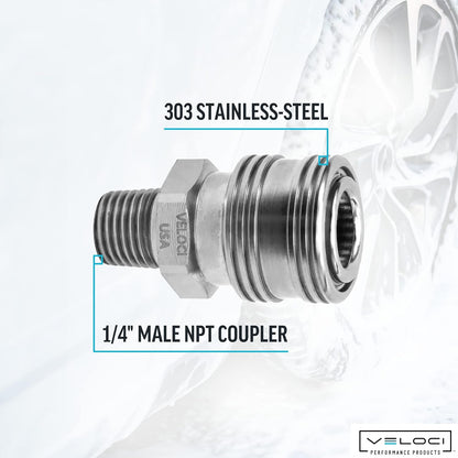 Prima 1/4" Stainless Steel Male NPT for Pressure Washer Attachments