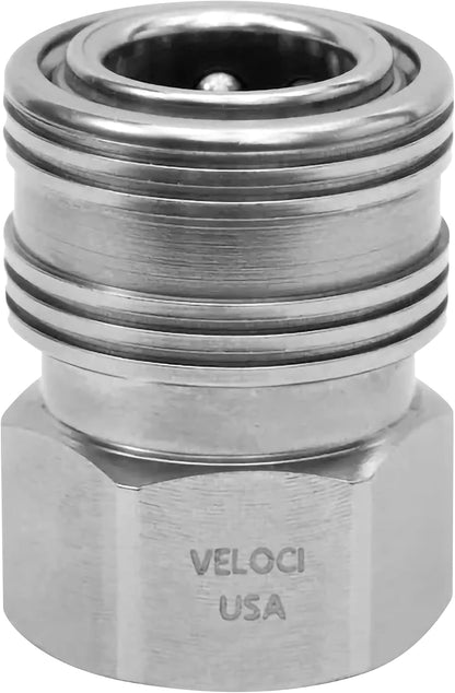 Veloci Prima 3/8" Stainless Steel Female NPT Quick Coupler for Pressure Washer