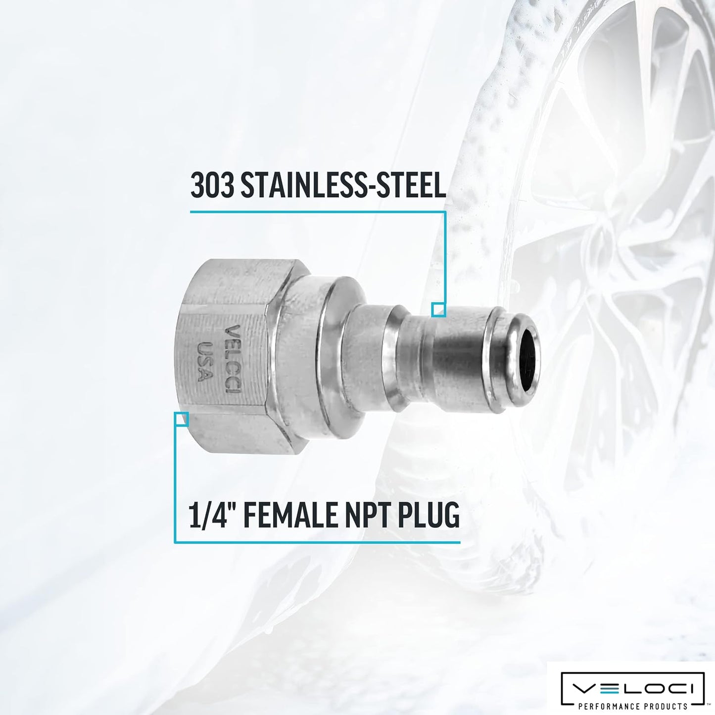 Veloci Prima 1/4" Stainless Steel Female NPT Quick Coupler Plug