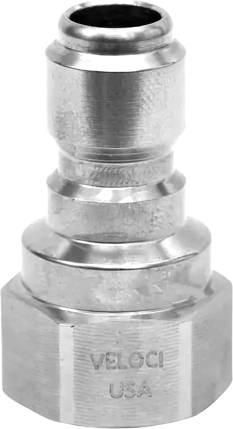 Veloci Prima 3/8" Stainless Steel Female NPT Quick Coupler Plug -Pressure Washer