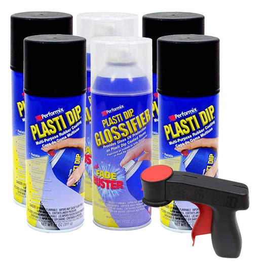 Rim Kit: 4 Aerosol Cans Black, 2 Aerosol Cans Glossifier, 1 Cangun