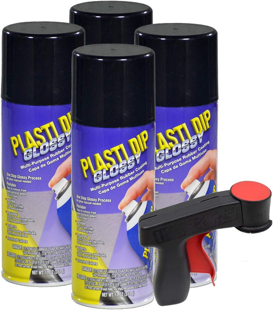 Plasti Dip Glossy Black Rim Kit, 11 oz Aerosol Pack of 4 cans  bonus Cangun Tool