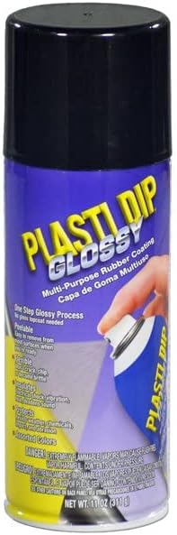 GLOSSY Black 11oz Aerosol Can of Plasti Dip Ready to Spray Peelable Paint
