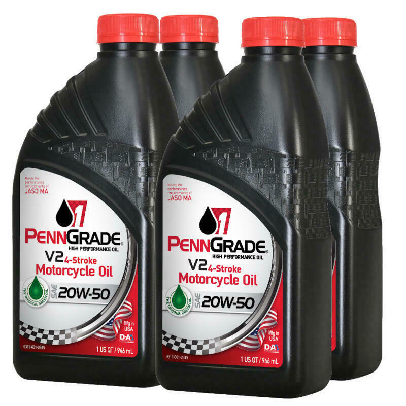 1 Conventional V2 4-Stroke Motorcycle Oil 71576, 20W50, 4 Quarts