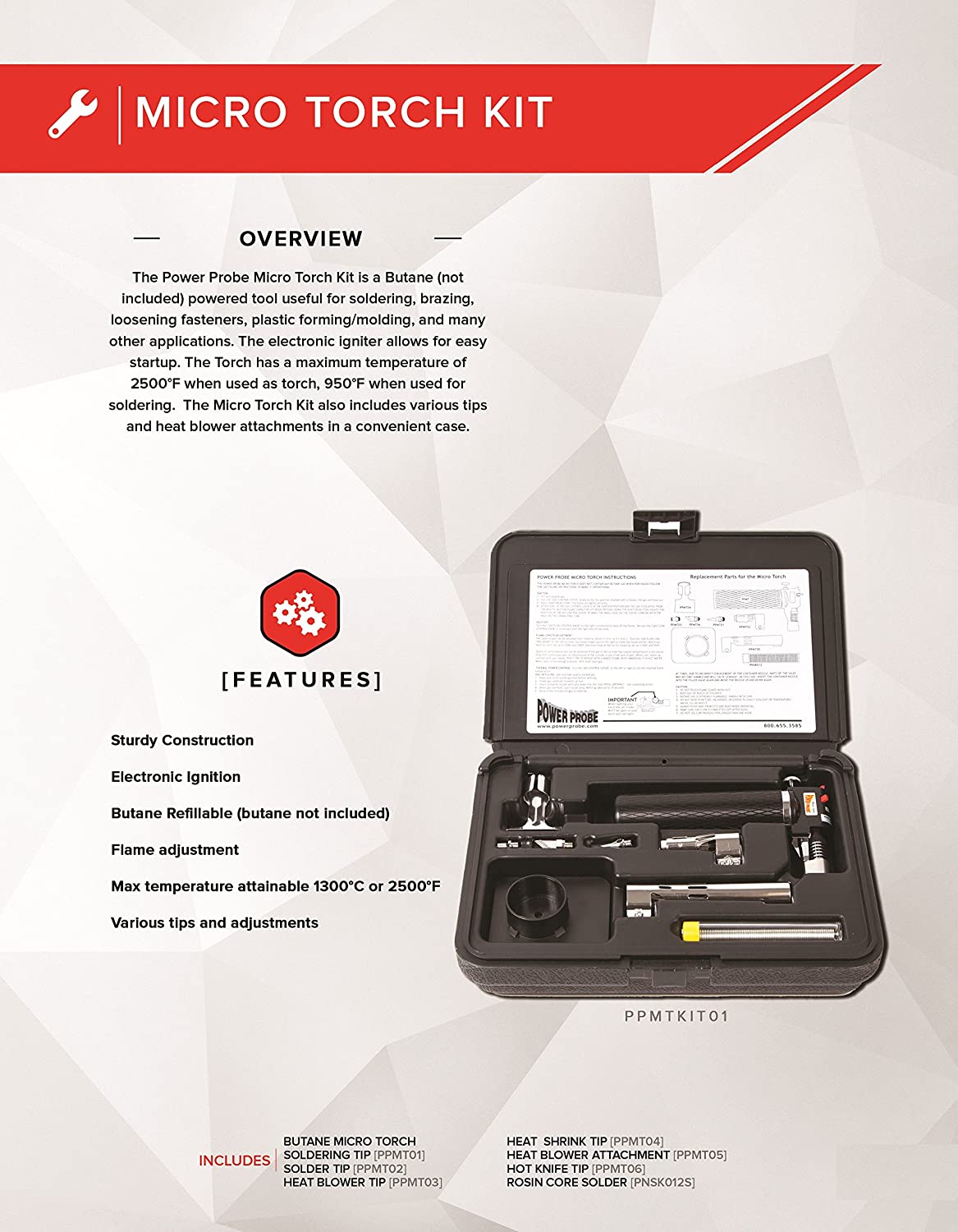 PPMTKIT01 Micro Torch Kit , Black