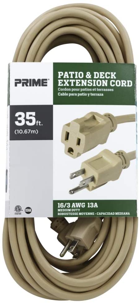 EC884627 16/3 SJTW Landscape Extension Cord, 35 Feet (Beige)