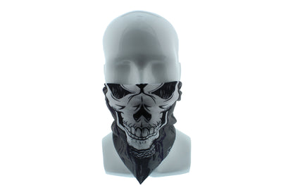 Purple and Black Skull Seamless Wide Tube Bandana Balaclava Face Mask