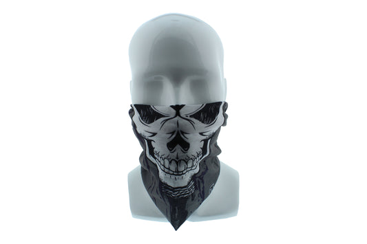 Purple and Black Skull Seamless Wide Tube Bandana Balaclava Face Mask