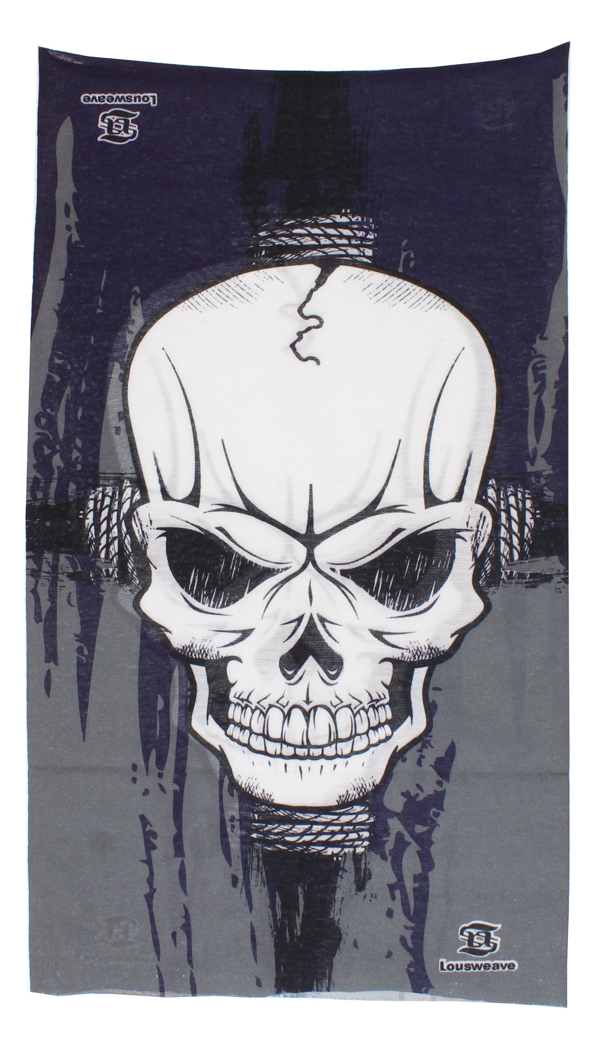 Purple and Black Skull Seamless Wide Tube Bandana Balaclava Face Mask
