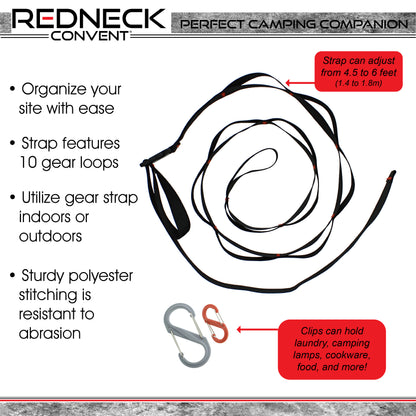 Tent Organizer Line Kit - 5ft Camping Tent Gear Line and Hanging Hooks