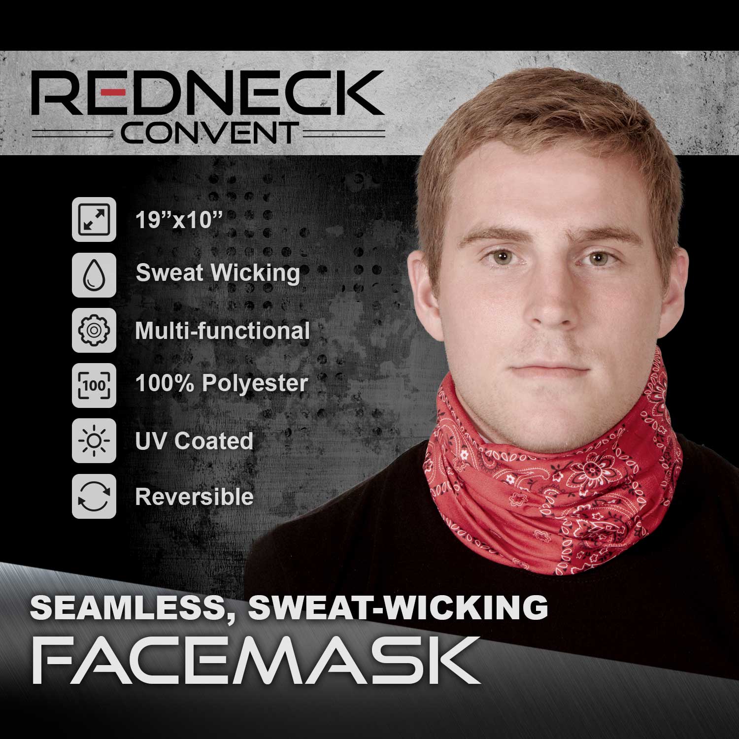 Purple and Black Skull Seamless Wide Tube Bandana Balaclava Face Mask