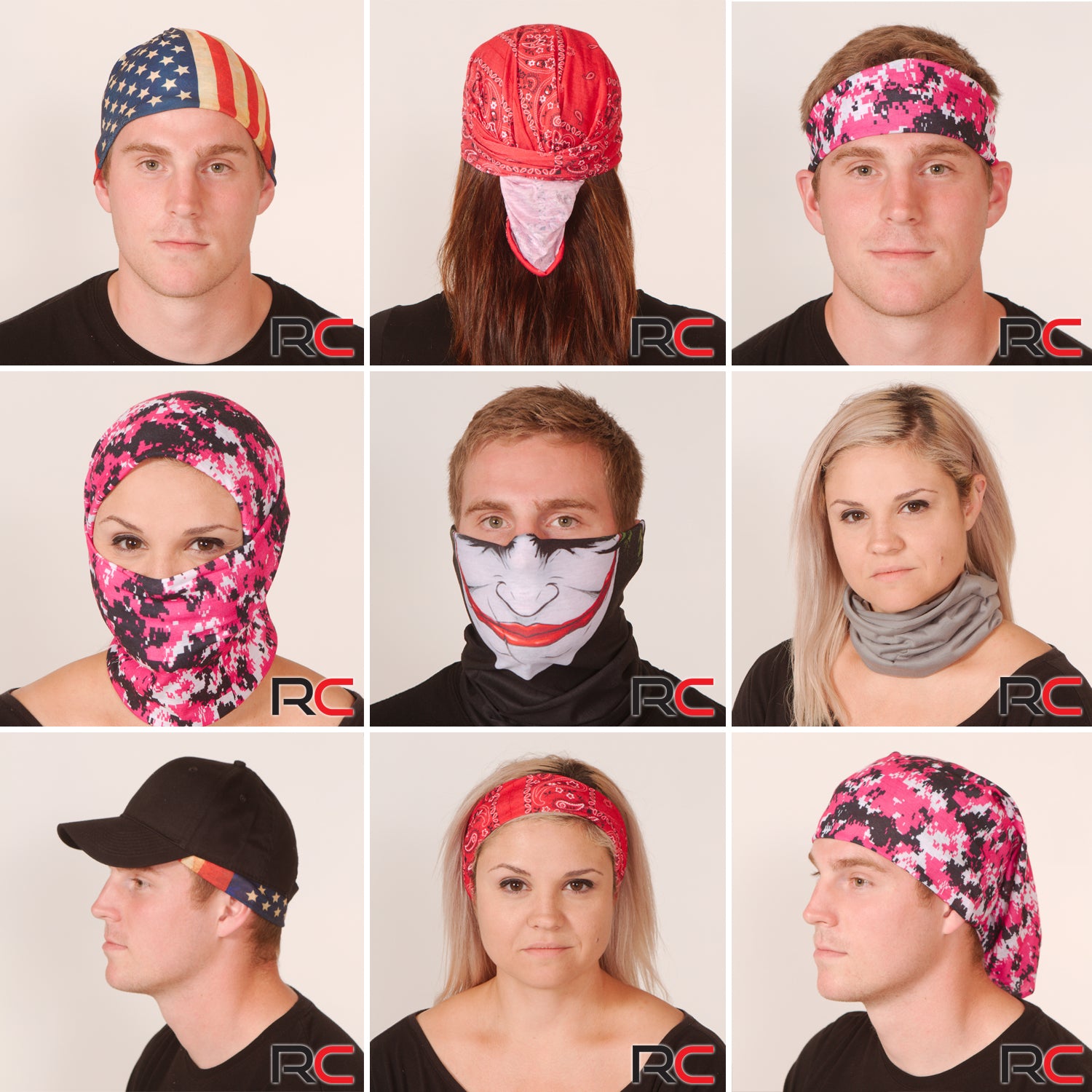 Purple and Black Skull Seamless Wide Tube Bandana Balaclava Face Mask