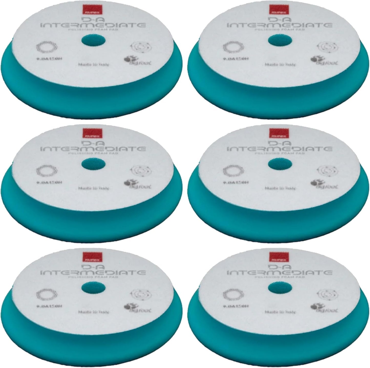 9.DA150B 6PACK D-A Intermediate Foam 6” All Dual Action Polishers -Smooth
