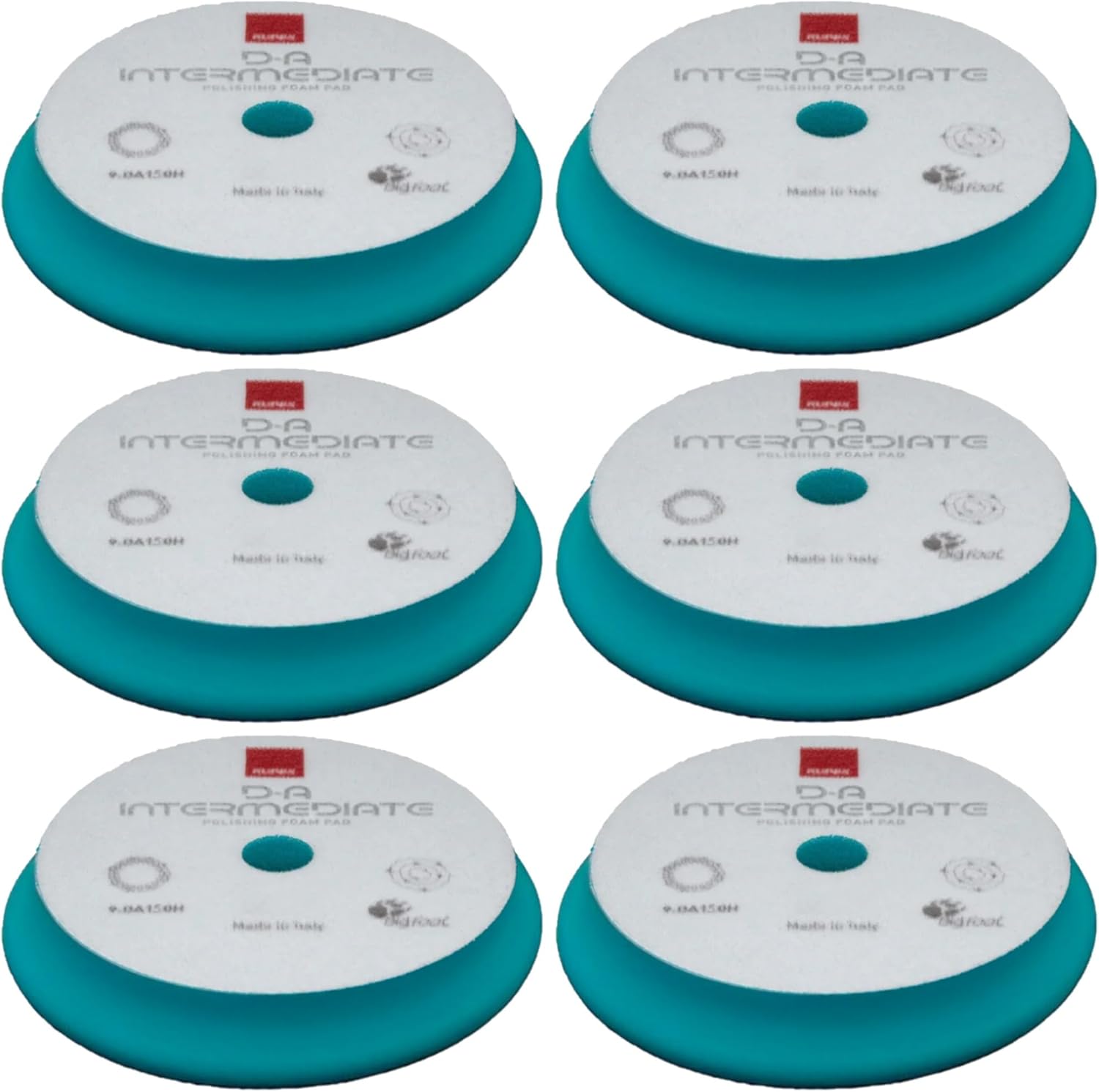 9.DA150B 6PACK D-A Intermediate Foam 6” All Dual Action Polishers -Smooth