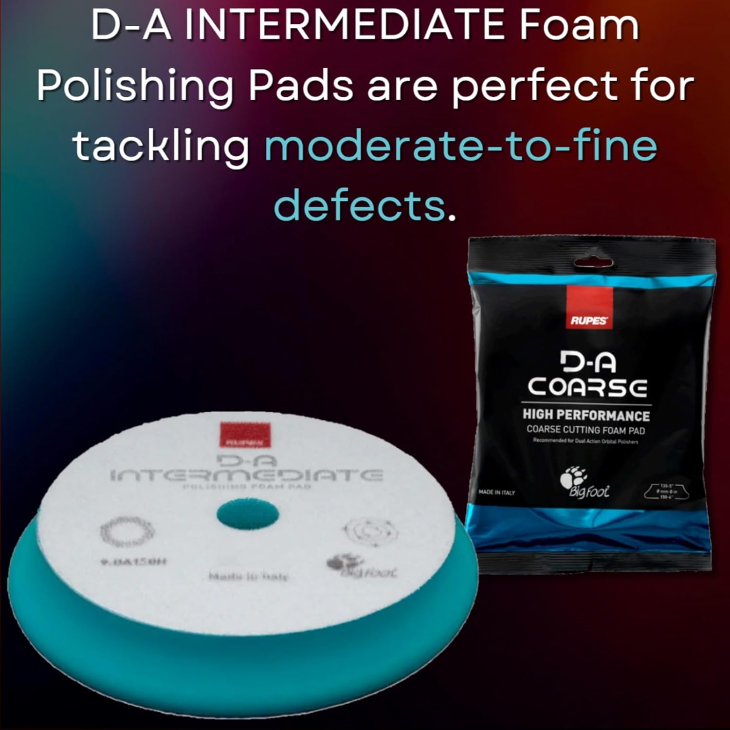 9.DA150B 6PACK D-A Intermediate Foam 6” All Dual Action Polishers -Smooth