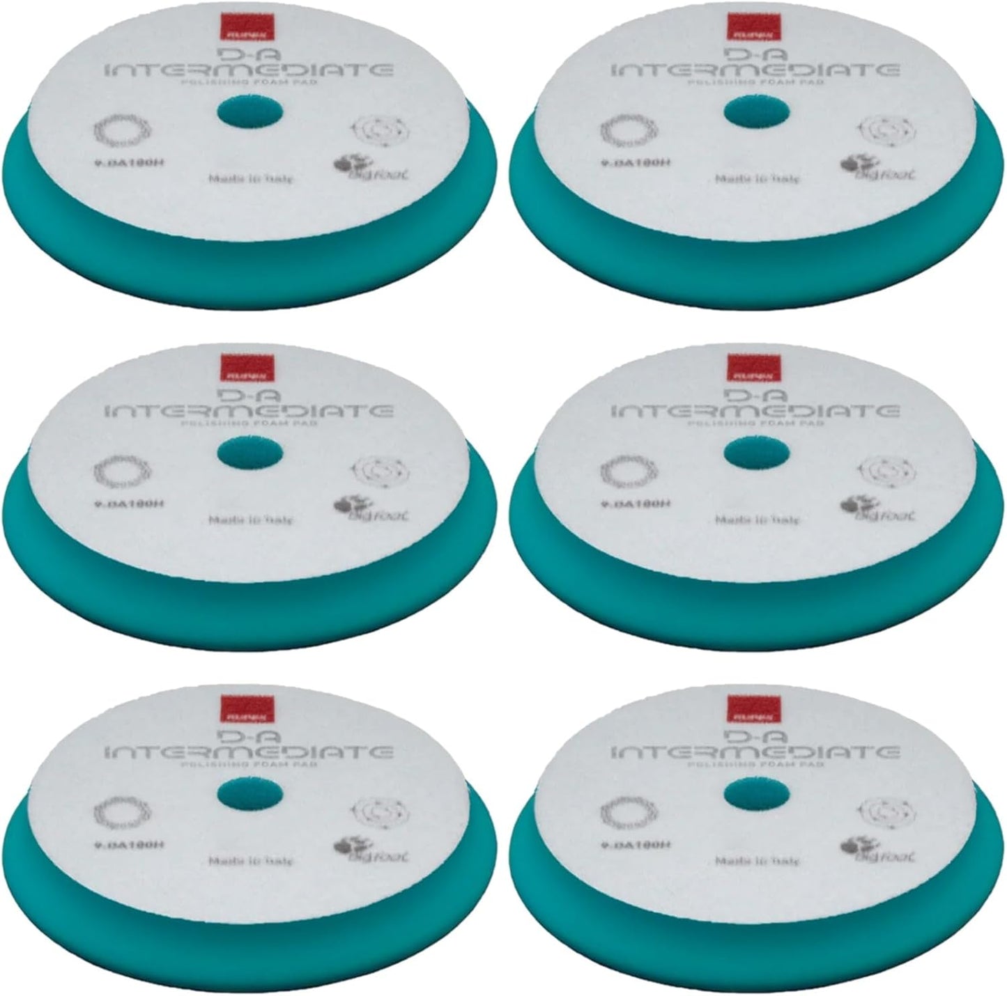 9.DA180B Set of Six (6) D-A Intermediate Foam 7” All Dual Action Polishers