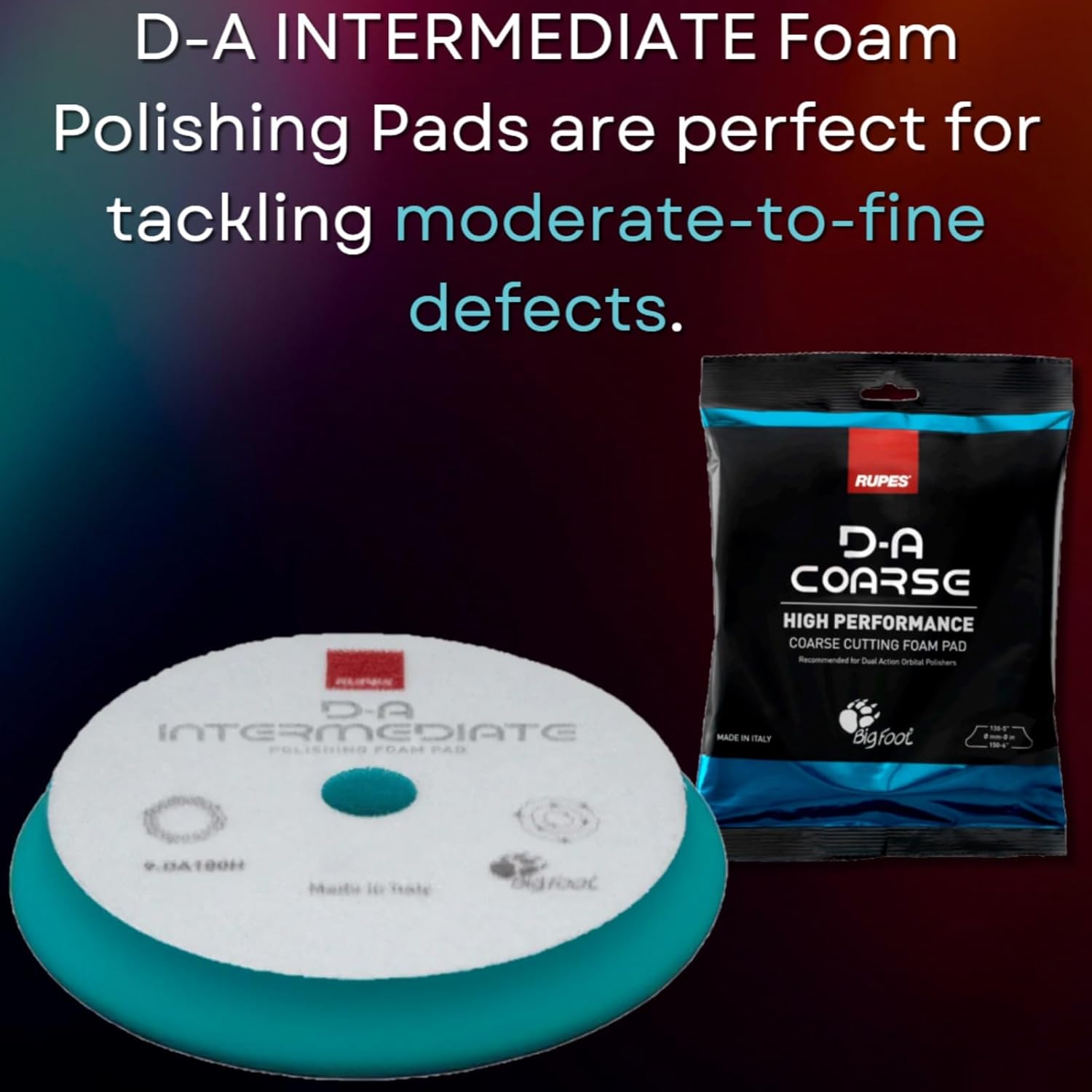 9.DA180B Set of Six (6) D-A Intermediate Foam 7” All Dual Action Polishers