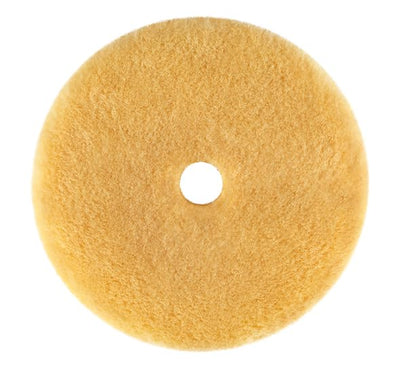 9.NW130M Yellow Wool Polishing Pad, Precision Pro Medium - Ø 130mm Single Pad