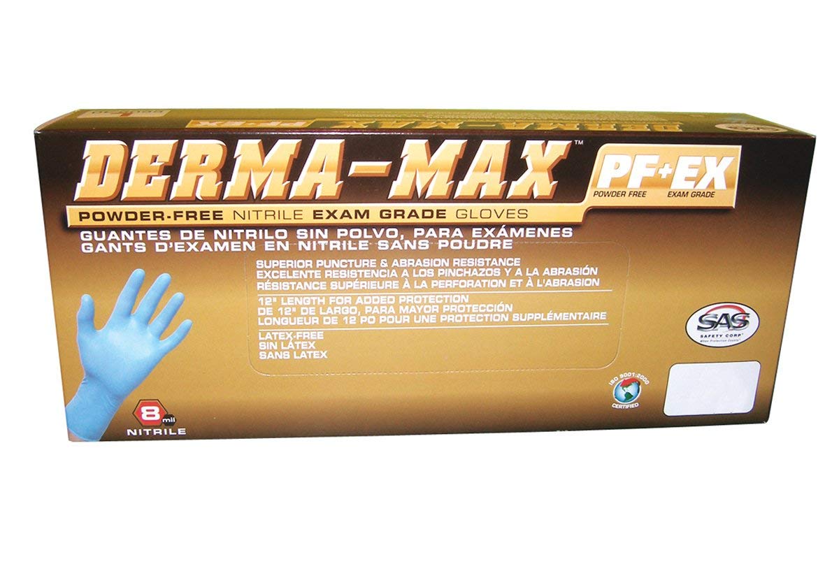 Powder Exam Grade Disposable Nitrile 8 Mil Gloves, Medium, 50 Gloves 1/EA