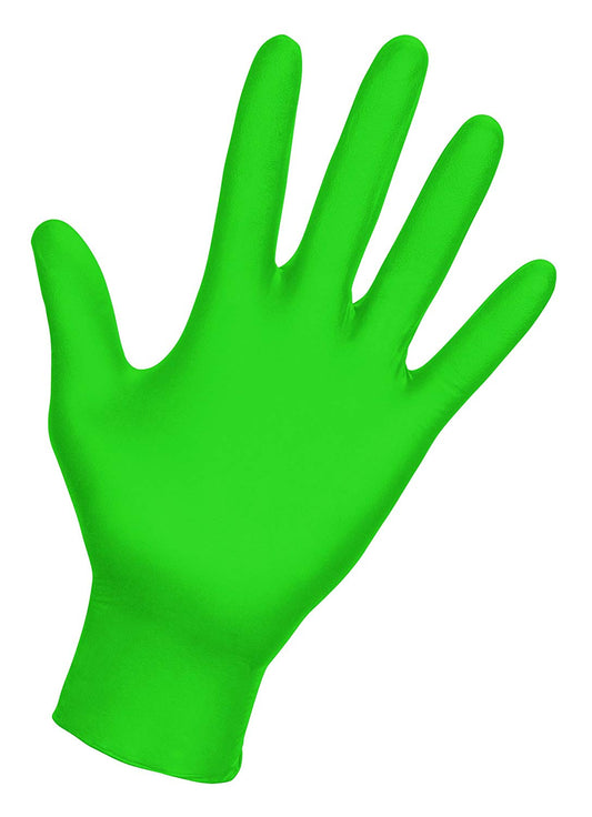 Powder-Free Exam Grade 6 Mil Nitrile Gloves, Large, Neon Green
