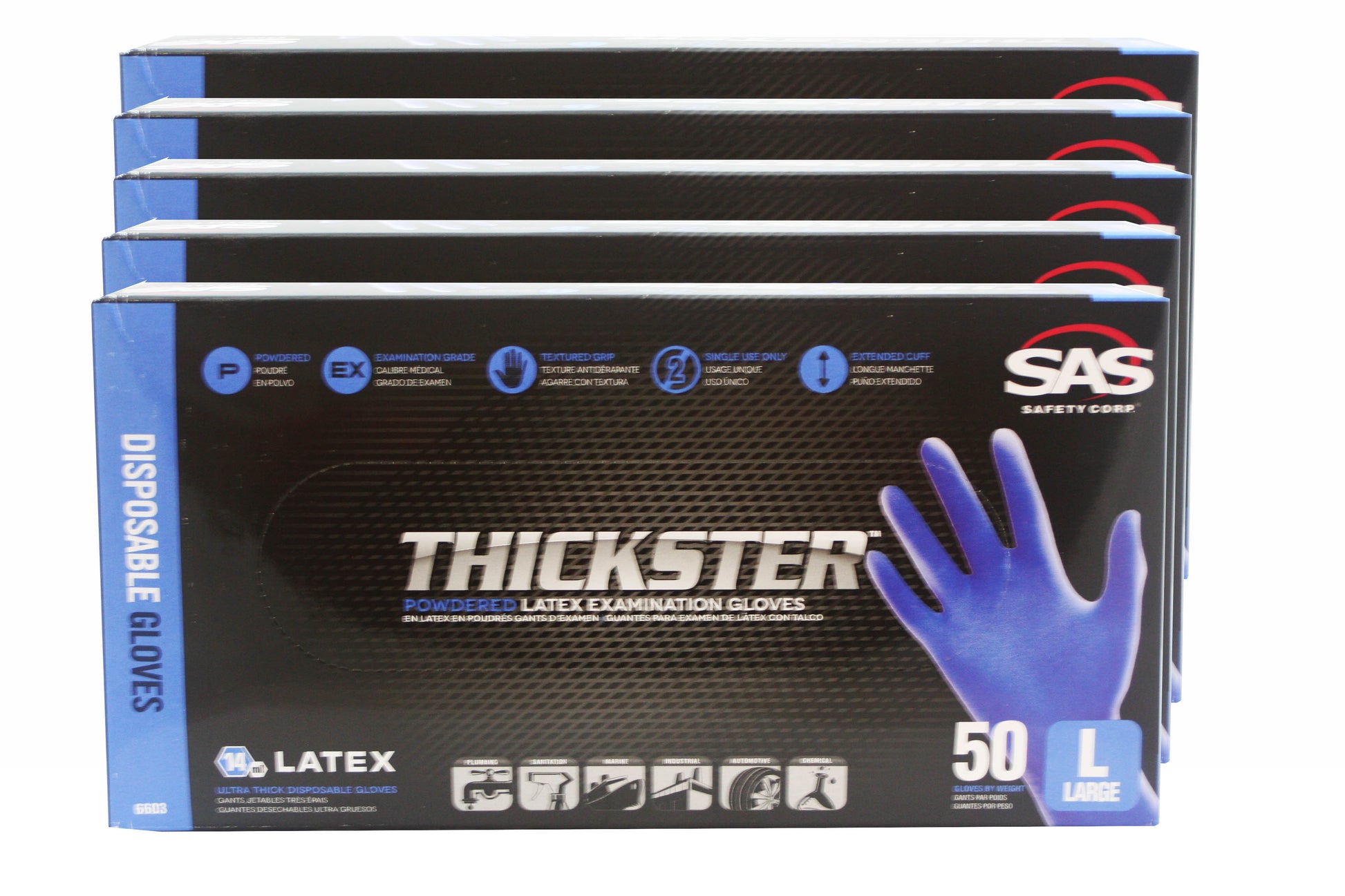 Thickster Textured Safety Latex Gloves Large