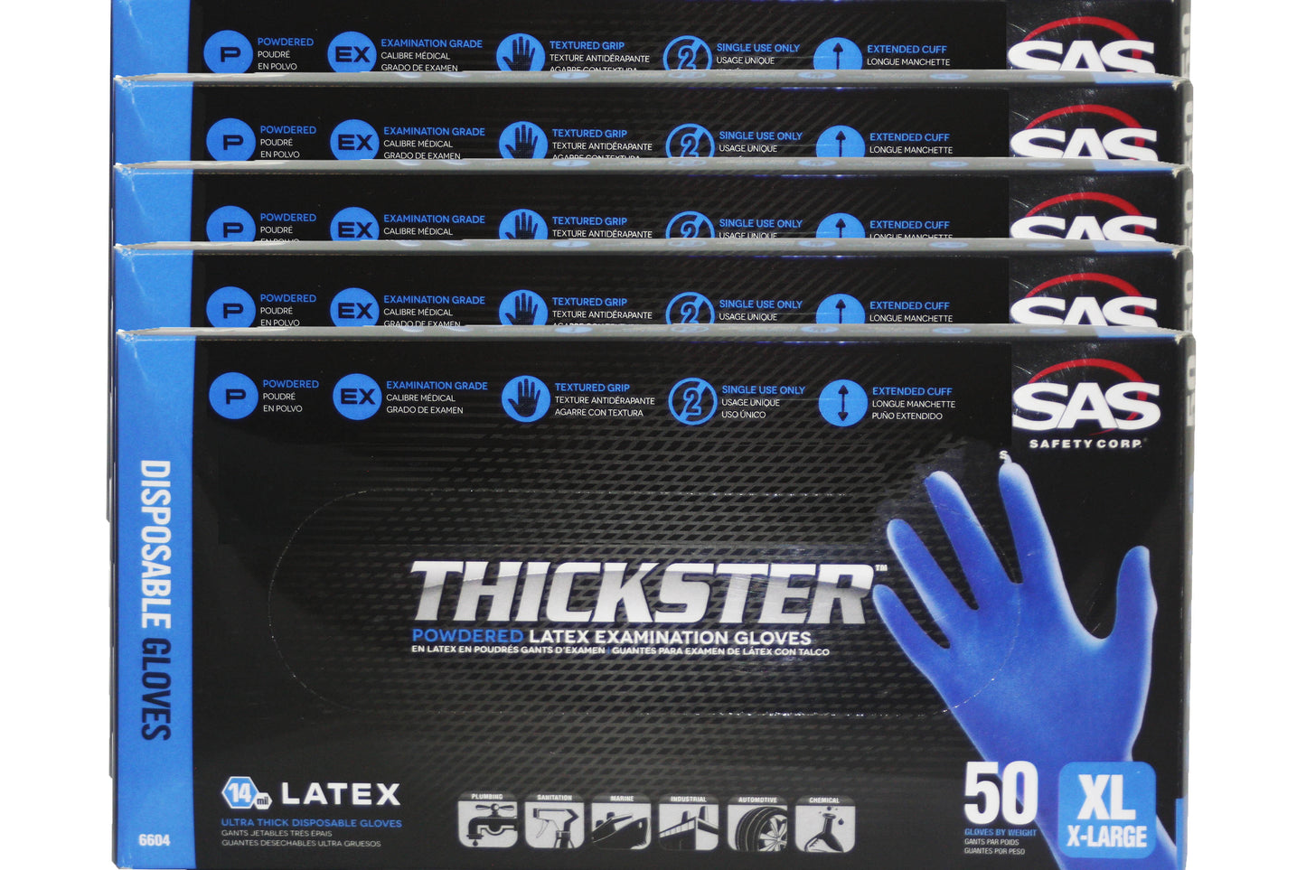 Thickster X-Large Textured Exam Grade Latex Gloves