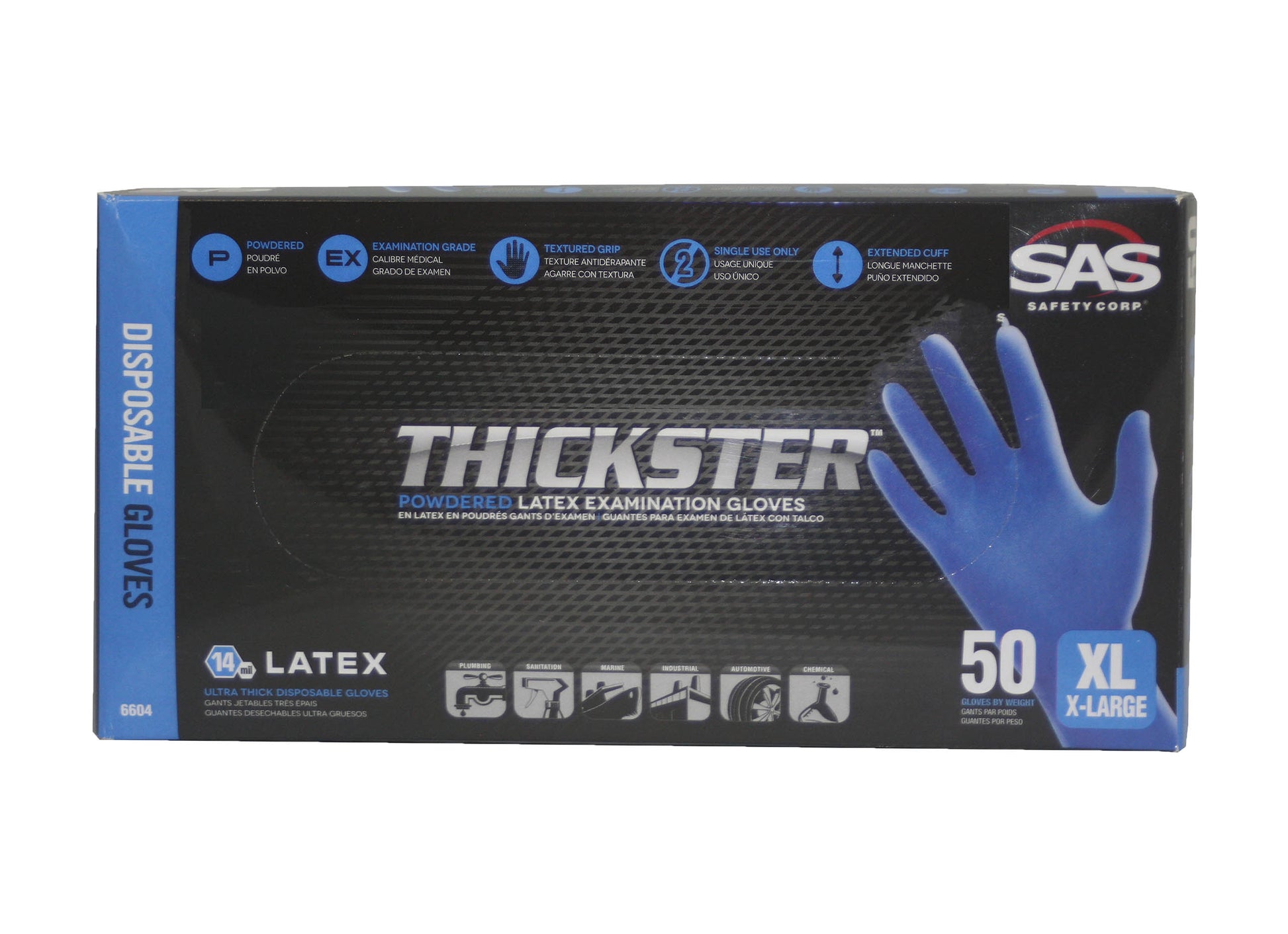 Thickster X-Large Textured Exam Grade Latex Gloves