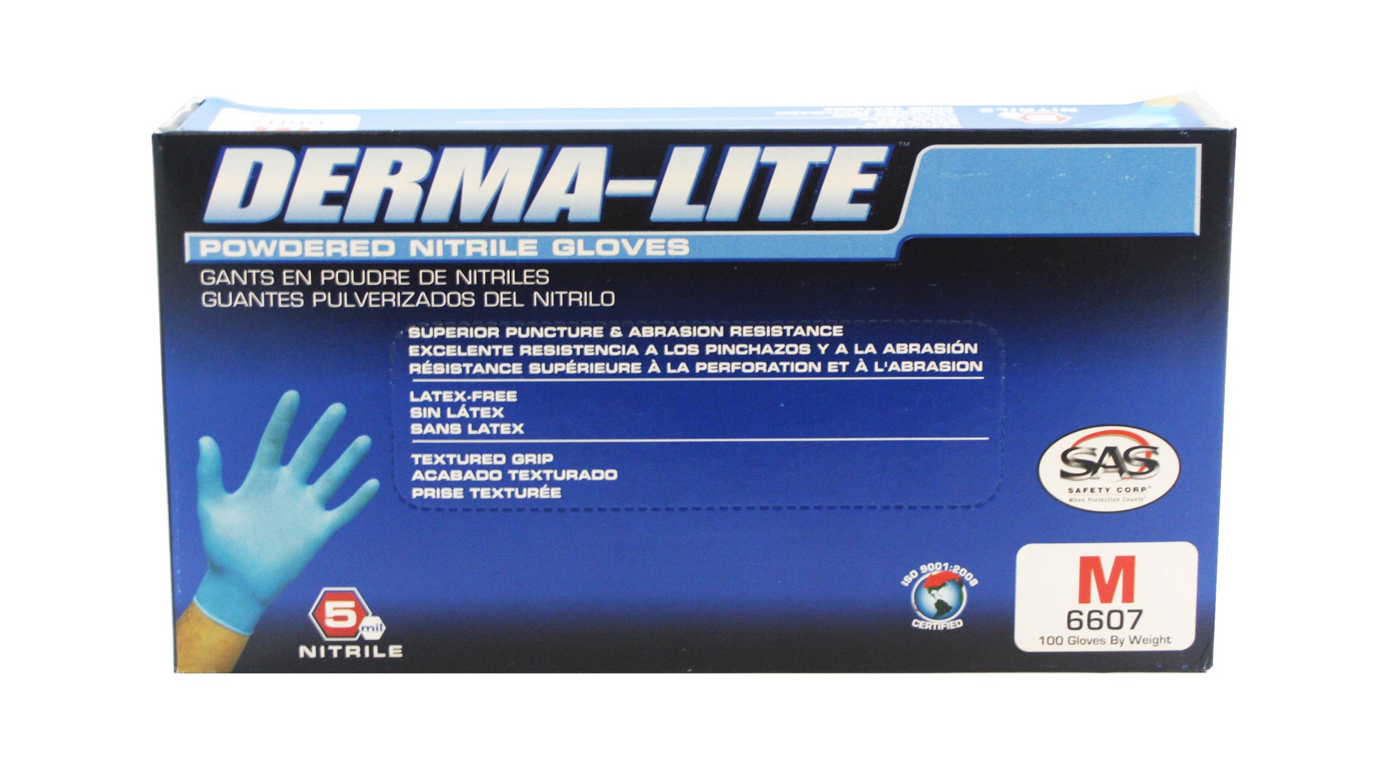 Derma-Lite Powdered Nitrile Gloves Medium