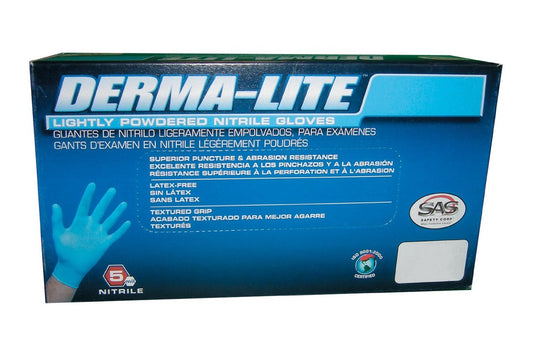 Derma-lite Lightly Powdered Nitrile Gloves Large