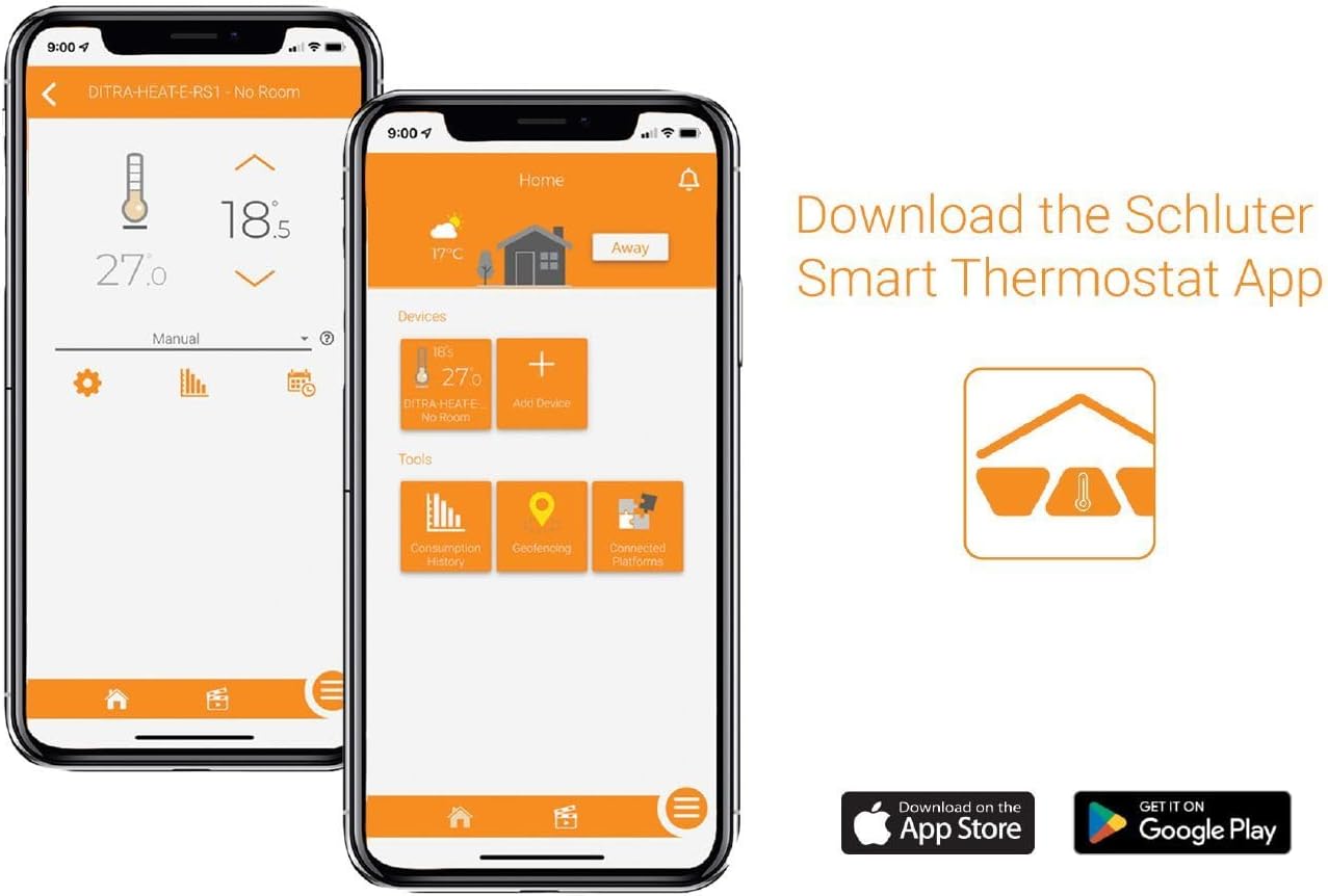 Ditra-Heat-E-RS1 Smart Thermostat -Floor Sensors, Energy Tracking, GFCI