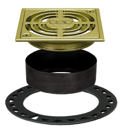 Kerdi-Drain Grate Kit, 4" Brushed Brass