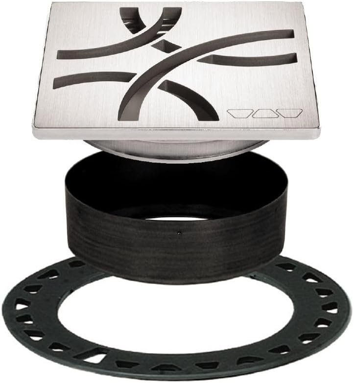 Kerdi-Drain Grate Kit - 4" Brushed Stainless Steel Curve - KDIF4GRKEBD6
