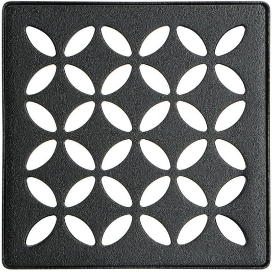 Kerdi-Drain Floral Shower Grate Kit with Integrated Bonding Flange